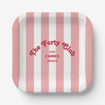 The Forty Club Roze Cabana Streep 40ste Verjaardag