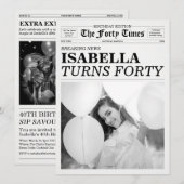 The Forty Times Newspaper 40th Birthday Party Kaart (Voorkant / Achterkant)