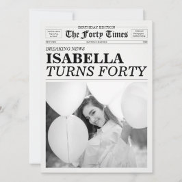 The Forty Times Newspaper 40th Birthday Party Kaart