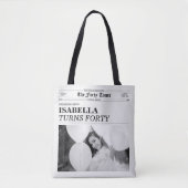 The Forty Times Newspaper 40th Birthday Party Tote Bag (Voorkant)