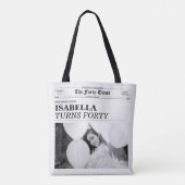 The Forty Times Newspaper 40th Birthday Party Tote Bag (Achterkant)
