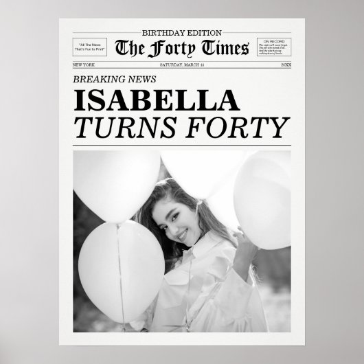 The Forty Times Newspaper 40th Birthday Poster (Voorkant)