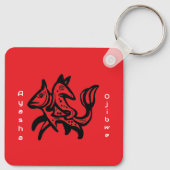 The Fox and The Trout | Native Wildlife Art Red Sleutelhanger (Achterkant)