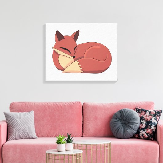 The Fox Canvas Afdruk (Insitu (Woonkamer))