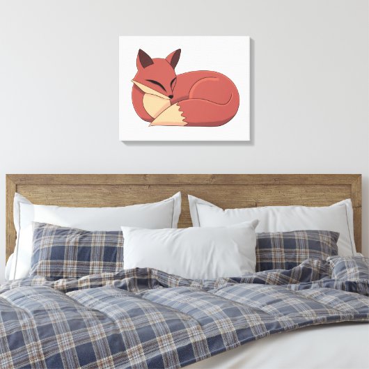 The Fox Canvas Afdruk (Insitu (Slaapkamer))