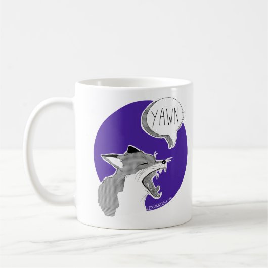 The Fox *Yawn* -Mug purple- Koffiemok (Links)
