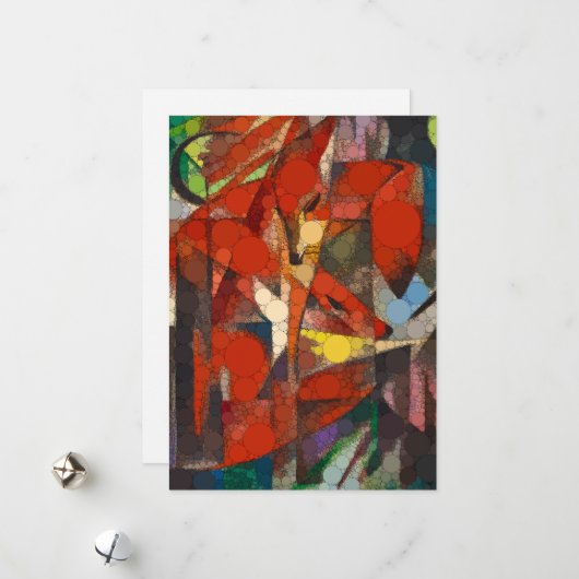 The Foxes, Infinity Stippen van After Franz Marc Feestdagenkaart (Voorkant / Achterkant in situ)