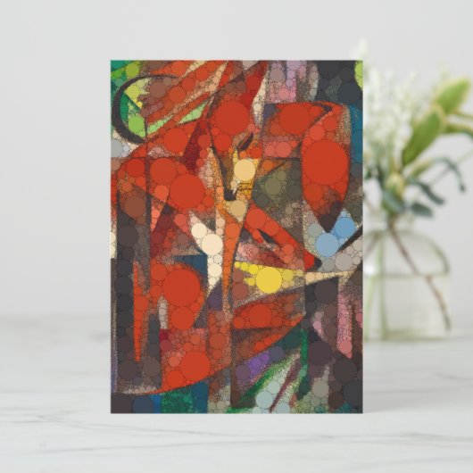 The Foxes, Infinity Stippen van After Franz Marc Feestdagenkaart (Staand voorkant)