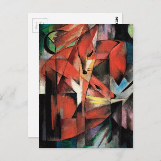 The Foxes van Franz Marc (1913) Briefkaart (Voorkant / Achterkant)