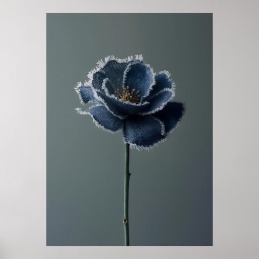The Fragile Bloom of a Reconstructed Denim Flower Poster (Voorkant)
