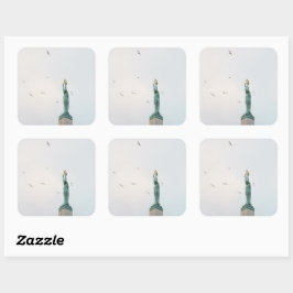 The Freedom Monument in Riga, Latvia Vierkante Sticker