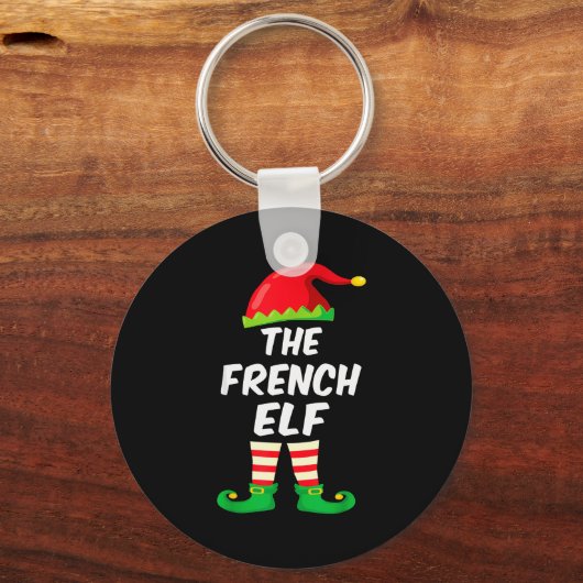 The French Elf Family Matching Funny Christmas Cos Sleutelhanger (Voorkant)