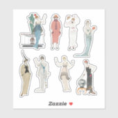 The French Lady Mode Scrapbook Junk Journal Sticker (Vel)