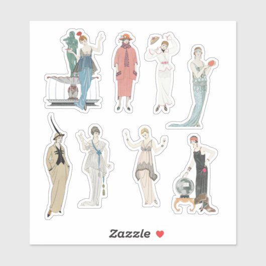 The French Lady Mode Scrapbook Junk Journal Sticker (Vel)