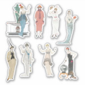 The French Lady  Mode Scrapbook Junk Journal Sticker (Voorkant)