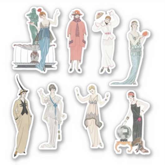 The French Lady Mode Scrapbook Junk Journal Sticker (Voorkant)