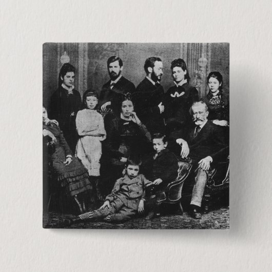 The Freud Family, c.1876 Vierkante Button 5,1 Cm (Voorkant)