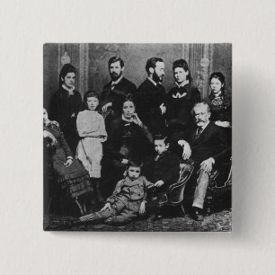 The Freud Family, c.1876 Vierkante Button 5,1 Cm
