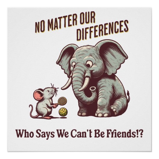 The Friendly Elephant and Mouse Perfect Poster (Voorkant)