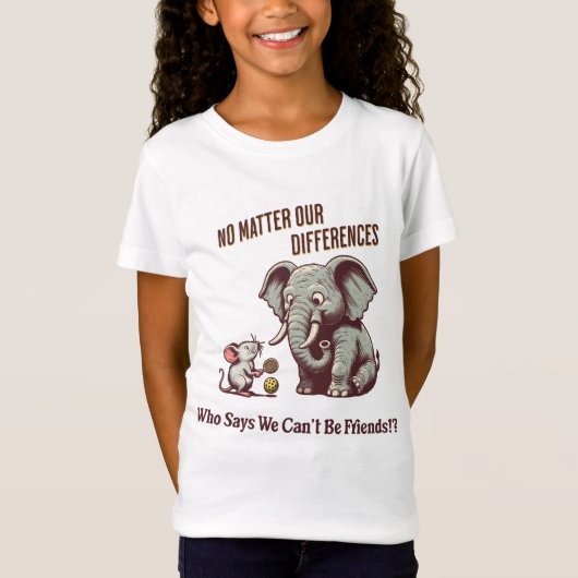 The Friendly Elephant and Mouse T-shirt (Voorkant)