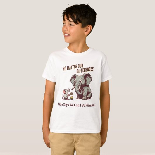 The Friendly Elephant and Mouse T-shirt (Voorkant volledig)