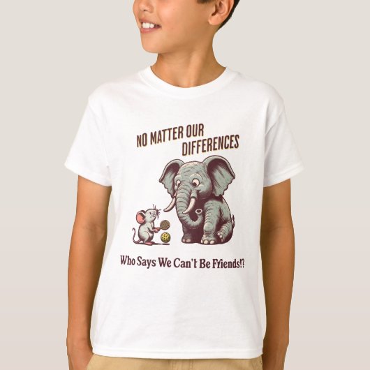 The Friendly Elephant and Mouse T-shirt (Voorkant)