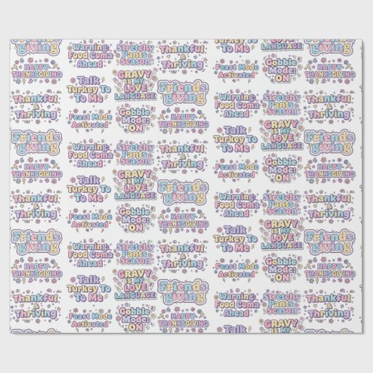 The Friendsgiving Feast Wrapping Paper Cadeaupapier (Vlak)