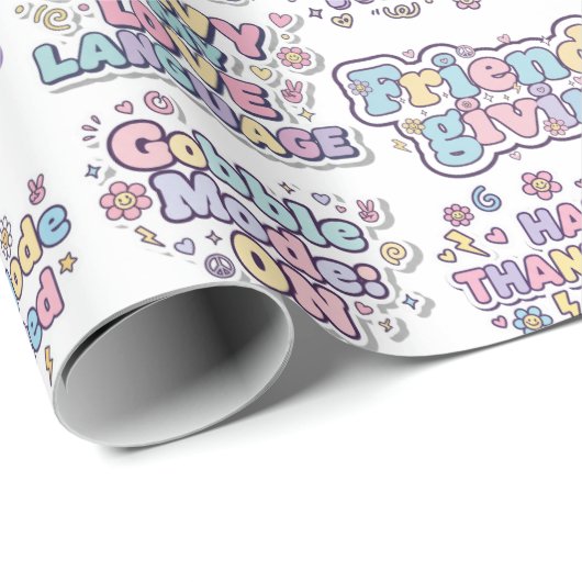 The Friendsgiving Feast Wrapping Paper Cadeaupapier (Rol Hoek)