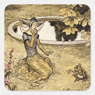 "The Frog King" door Erich Schutz Vierkante Sticker