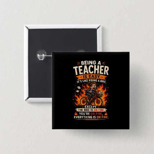 The Funniest Teacher Gift Ever! 🍎🔥 Vierkante Button 5,1 Cm (Voorkant /achterkant)