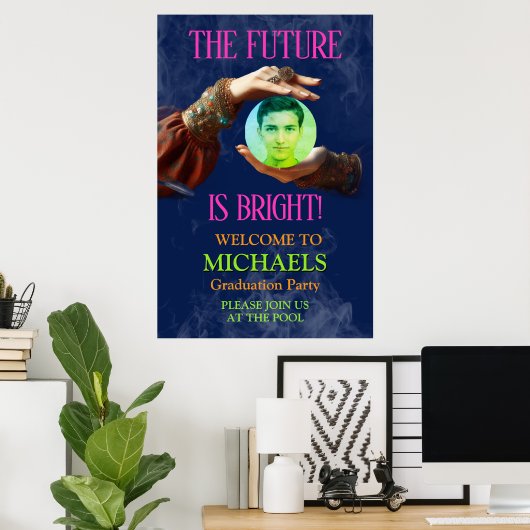 The Future Is Bright Fortune Teller Graduation Poster (Thuiskantoor)