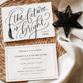 The Future is Bright Graduation Invitation Card Kaart