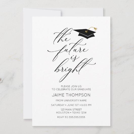 The future is bright Modern Graduation Invitation Kaart (Voorkant)