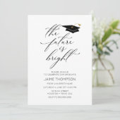 The future is bright Modern Graduation Invitation Kaart (Staand voorkant)