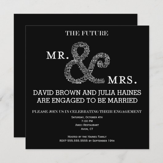 The Future Mr & Mrs Rustic Verloving Bridal Party Kaart (Voorkant / Achterkant)