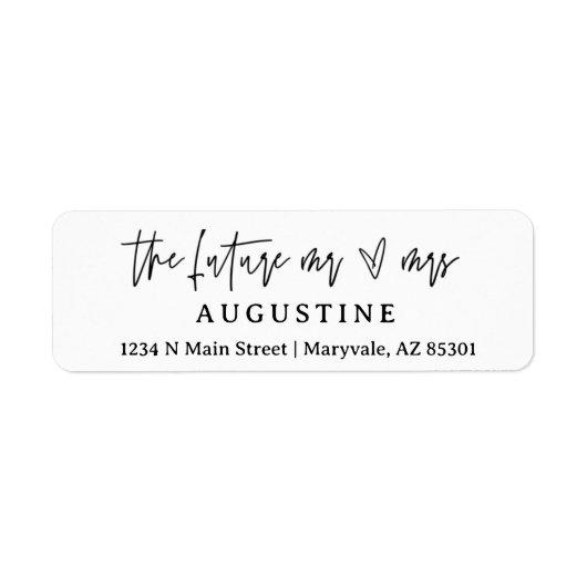 The Future Mr & Mrs Wedding Uitnodigen retour adre Etiket (Voorkant)