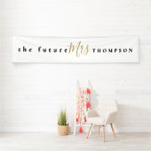 The Future Mrs Black Gold Script White Spandoek (Insitu)