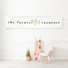 The Future Mrs Black Gold Script White Spandoek