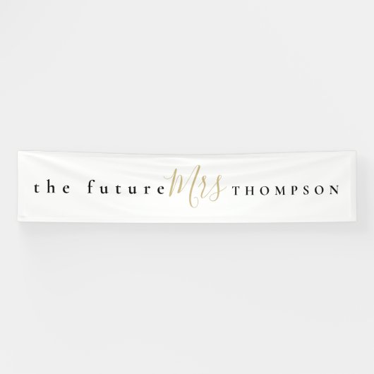 The Future Mrs Black Gold Script White Spandoek (Horizontaal)