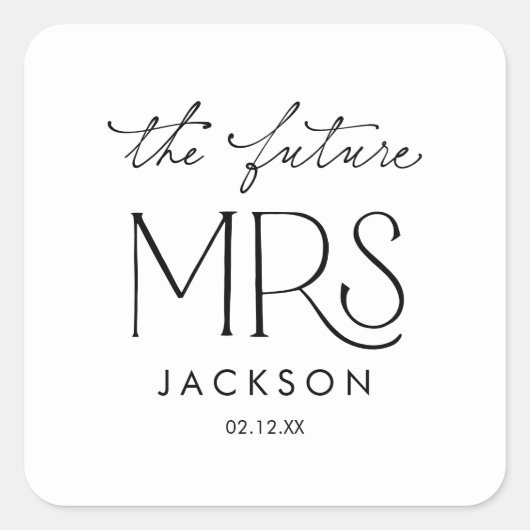 The Future Mrs Bridal Shower Sticker (Voorkant)