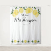 The Future Mrs Bruidsfeest Citroenen Foto Achtergr Wandkleed (Voorkant)