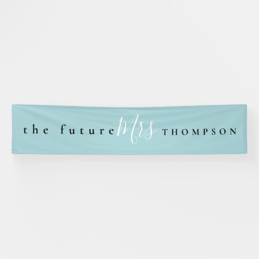 The Future Mrs. Name Black White Script Purist Blu Spandoek (Horizontaal)