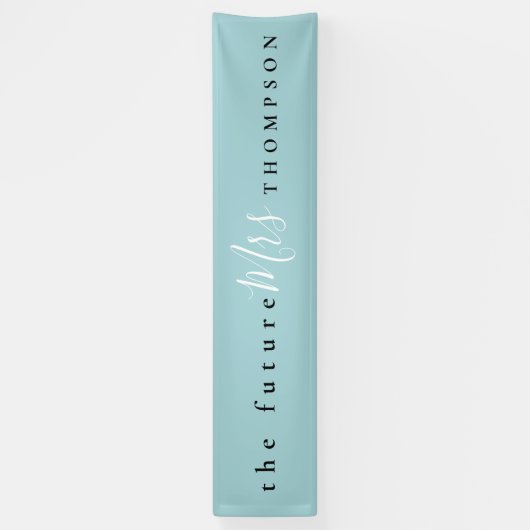 The Future Mrs. Name Black White Script Purist Blu Spandoek (Verticaal)