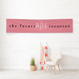 The Future Mrs. name Zwart Wit Script Dusty Pink Spandoek
