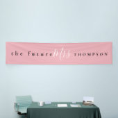 The Future Mrs. name Zwart Wit Script Dusty Pink Spandoek (Beurs)