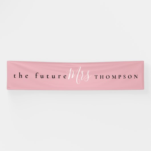 The Future Mrs. name Zwart Wit Script Dusty Pink Spandoek (Horizontaal)