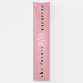The Future Mrs. name Zwart Wit Script Dusty Pink Spandoek (Verticaal)