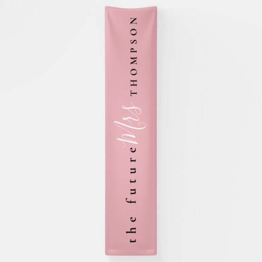The Future Mrs. name Zwart Wit Script Dusty Pink Spandoek (Verticaal)