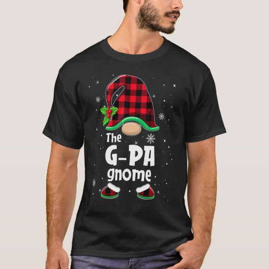 The G pa Gnome Buffalo Plaid Christmas Matching Fa T-shirt (Voorkant)