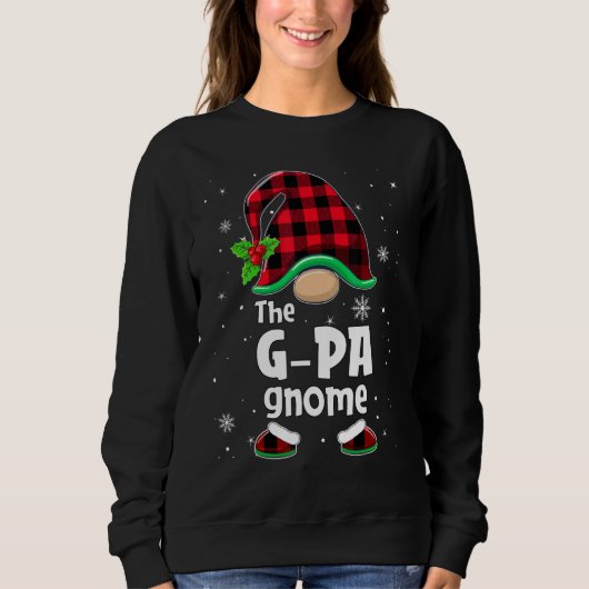 The G pa Gnome Buffalo Plaid Christmas Matching Fa Trui (Voorkant)